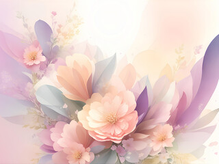 Colorful watercolor floral  background . AI