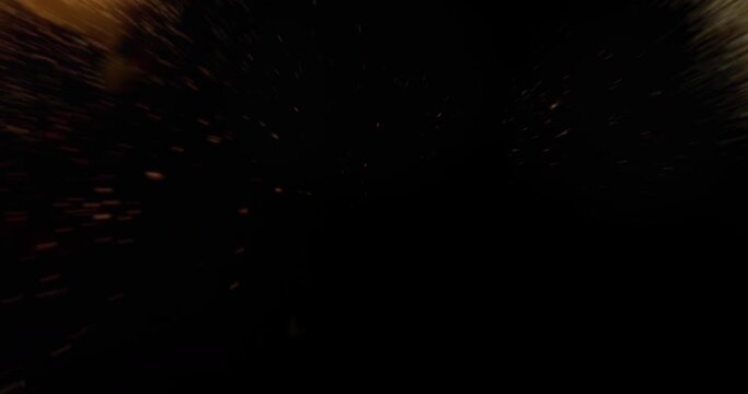 Powerful Explosions Bursting on Black Background. Flames Moving Forward. 4K VFX Element.