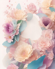 Colorful watercolor floral  background . AI