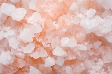 Pink salt crystals macro view. Sea salt close-up background. Genereted by AI