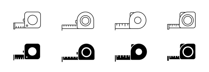 Measure tape vector icon. Measure meter tape collection. Measurement ruler tape construction. EPS 10 - obrazy, fototapety, plakaty