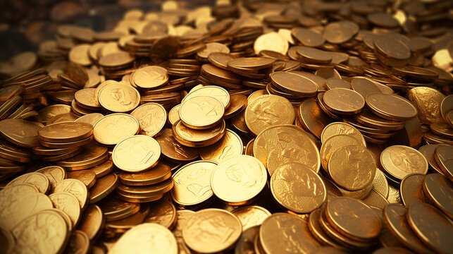  Full gold coins. Modified Generative Ai image.