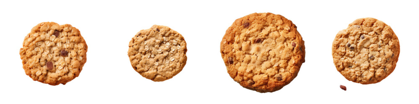 Oatmeal cookie on a transparent background