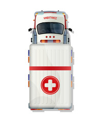 Vector illustration top view of realistic transport