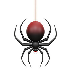 Scary Big Spider 3D icon Isolate Transparent Background, 3D Rendering illustration