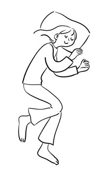 recommend clip art: ぐっすりと眠っている女性　線画