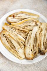 eggplant baked aubergine vegetable food healthy meal food snack on the table copy space food background rustic top view 