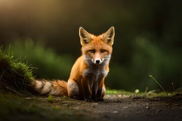 Naklejka na ściany i meble red fox in the forest