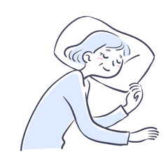 笑顔で眠るおばあさん　