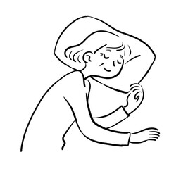 ぐっすりと眠る高齢女性