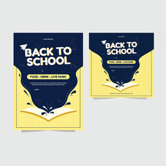 vector of illustration back to school poster