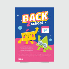 vector of illustration back to school poster