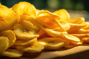 Golden and Delicious Banana Chip Close-Up