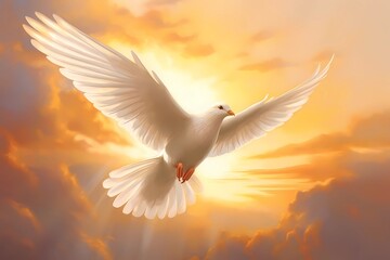 Wings Of Grace: The Holy Spirit's Dove - obrazy, fototapety, plakaty
