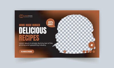 Burger YouTube thumbnail template design