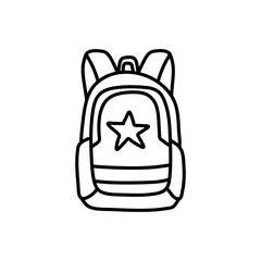 Kid’s school bag doodle hand drawn vector illustration.