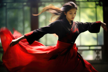 Obraz premium Energetic Martial Arts Attire in Motion
