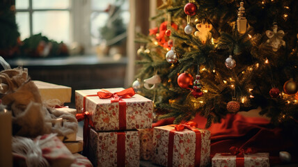 Naklejka na ściany i meble Magical Moments: Christmas Tree and Gifts