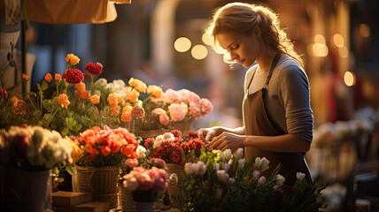 Bustling Old City Market: Flowers from the Florist