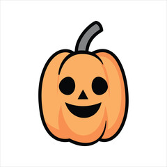 Halloween pumpkin. Flat vector illustration	
