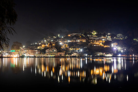 Views of the nainital lake at night - Powered by Adobe