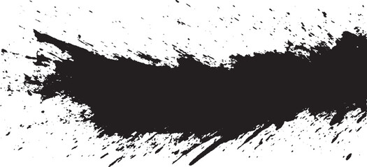 Grunge ink splash badge brush, hand drawn black sticker