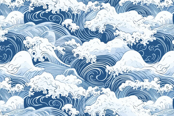 Japanese pattern wave. Vector illustration design.
