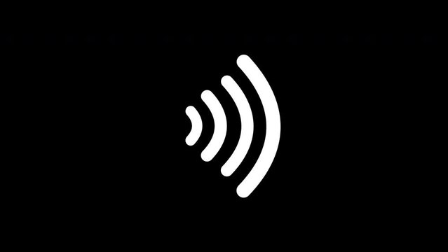 NFC signal animation, simple item isolated on black background