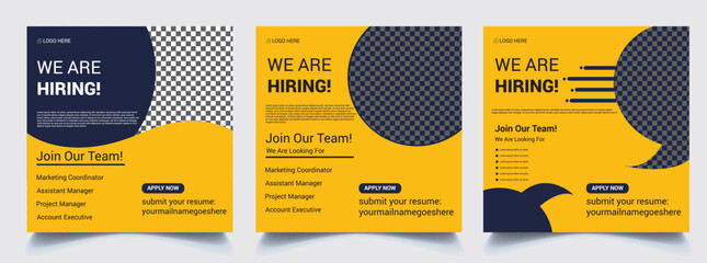 We are hiring Social media modern poster design. 3 in 1 template bundle.