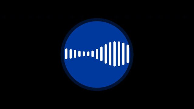 Flat round sound icon with pulse reaction from speech or sound
