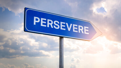 Obraz premium Street directional sign with the word 