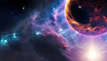 Obraz premium An outstanding illustration of a cosmic tapestry from outer space