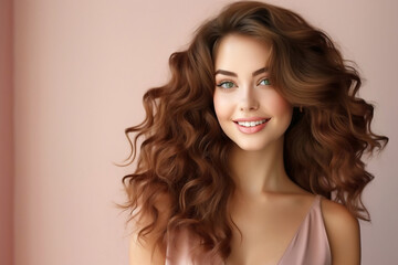 Naklejka premium Portrait of a gorgeous blonde women with customizable space for text. Beauty concept. Copy space.