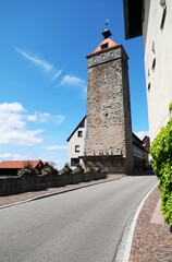 The view of the Hohenlohe plain from Waldenburg, Baden-Württemberg, Germany, Europe