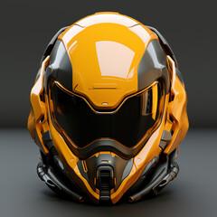 Fototapeta premium Futuristic design of helmet with visor and sensors made from composite materials