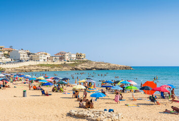 Cava D’Aliga beach and small Town in Scicli, Sicily, Italy. - 642083343