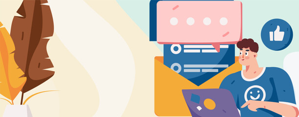 Business people working in flat vector concept operation hand drawn illustration