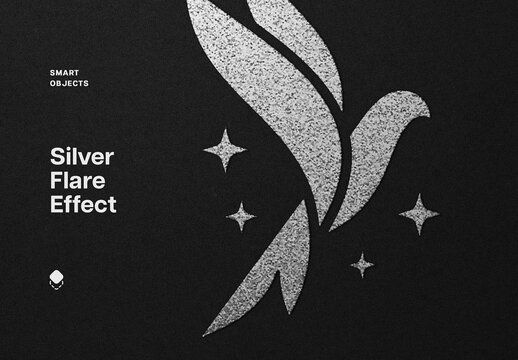 Silver Flare Text And Logo Effect Mockup