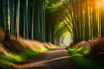 Fototapeta premium sunset in the forest