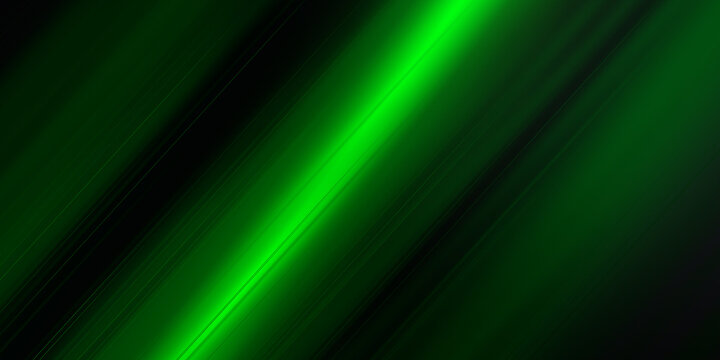 Gradient green lines fluorescent slanted light trails motion blur abstract background