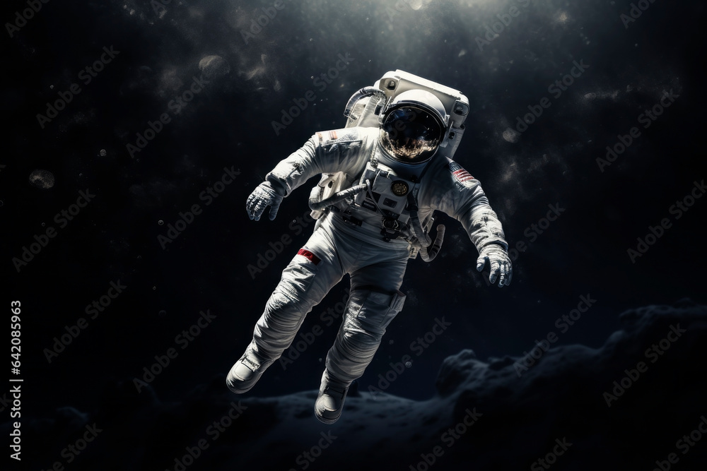 Poster astronaut over the planet. generative ai