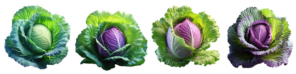 Obraz premium Cabbage a type of edible plant transparent background