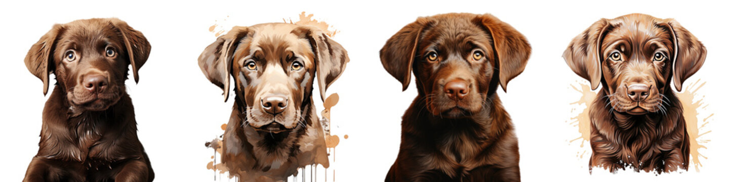 Brown chocolate labrador dog transparent background