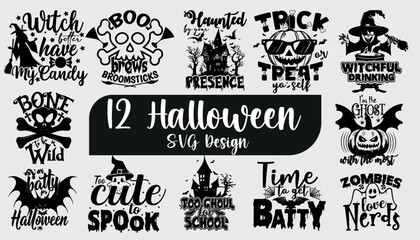 Halloween svg quote t shirt design, cut file vector eps file