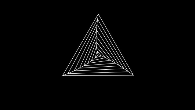 abstraction with triangles and lines. 2d flat motion