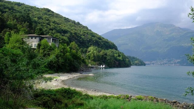 Northern Italy, Lake Como seen from Piona abbey