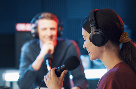 Live broadcast show at the radio station