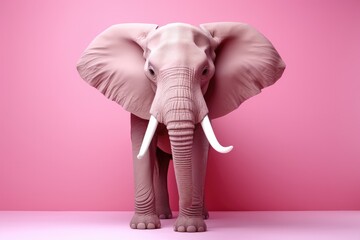 Abstract elephant on pink wallpaper, Pink Elephant on Pink Background.