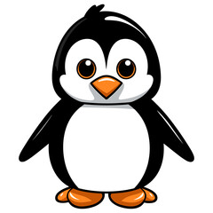 Fototapeta premium Cute Penguin. Cartoon style, generative ai,