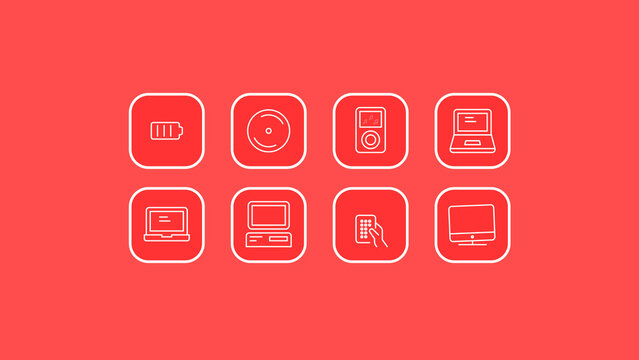 Technology Line Icons Motion Overlays 1